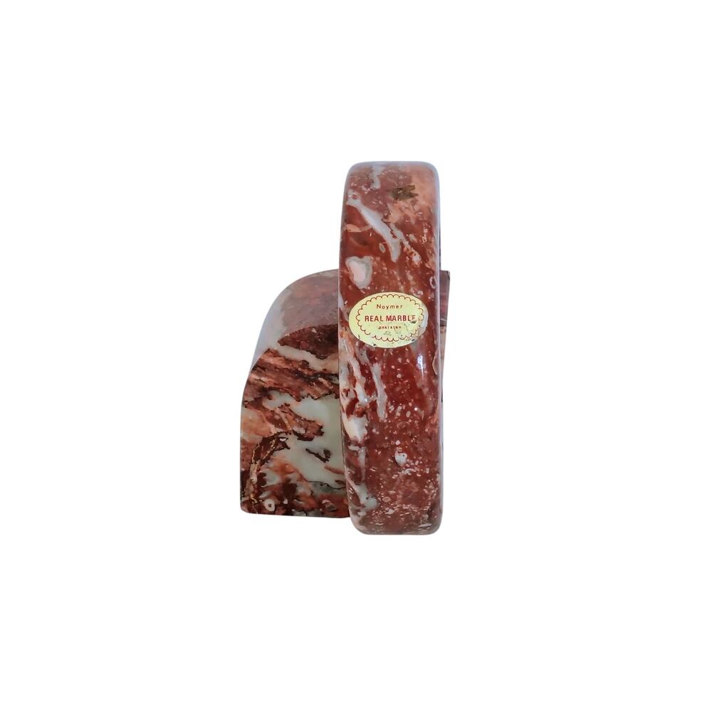 Noymer Brown Burgundy Real Marble Circle Art Sculpture Figurine Pakistan Vintage